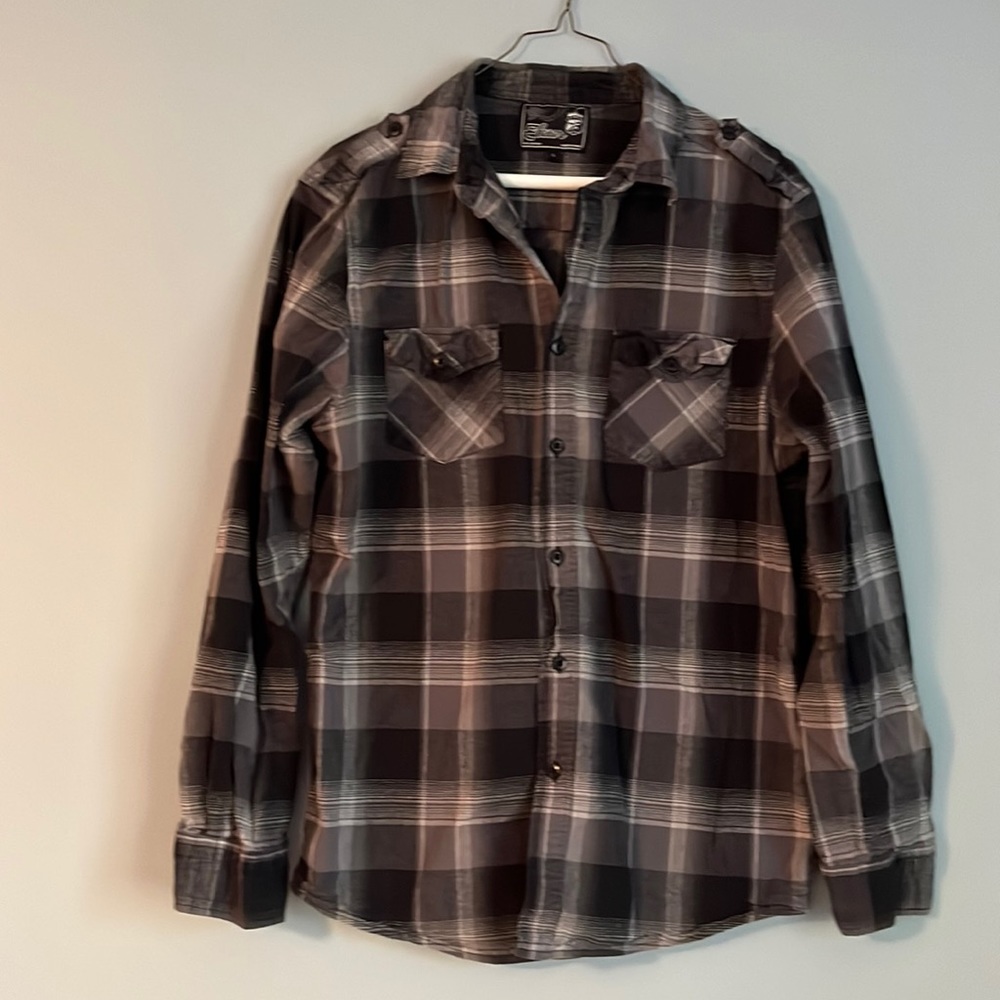 Elixir long sleeve plaid shirt button down